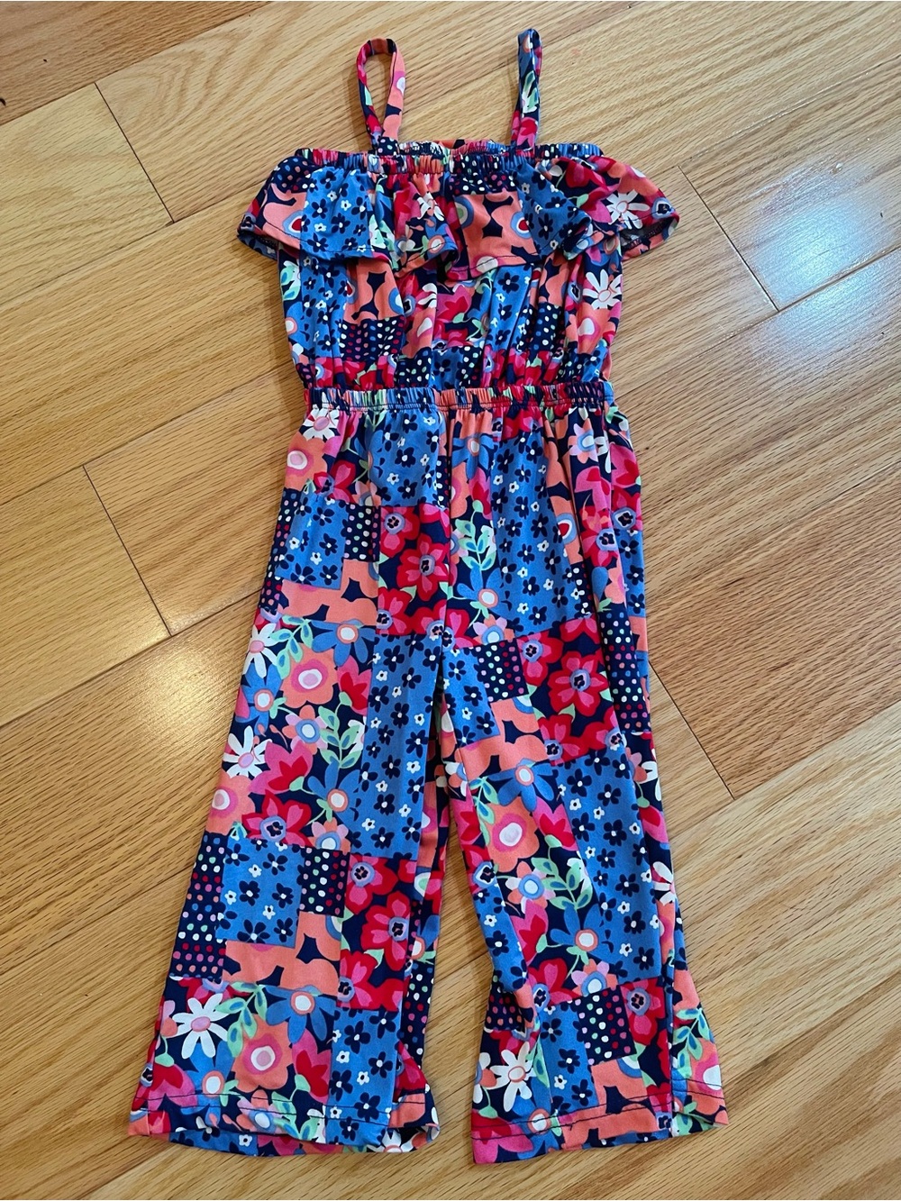 Girls Floral Patchwork Jumpsuit